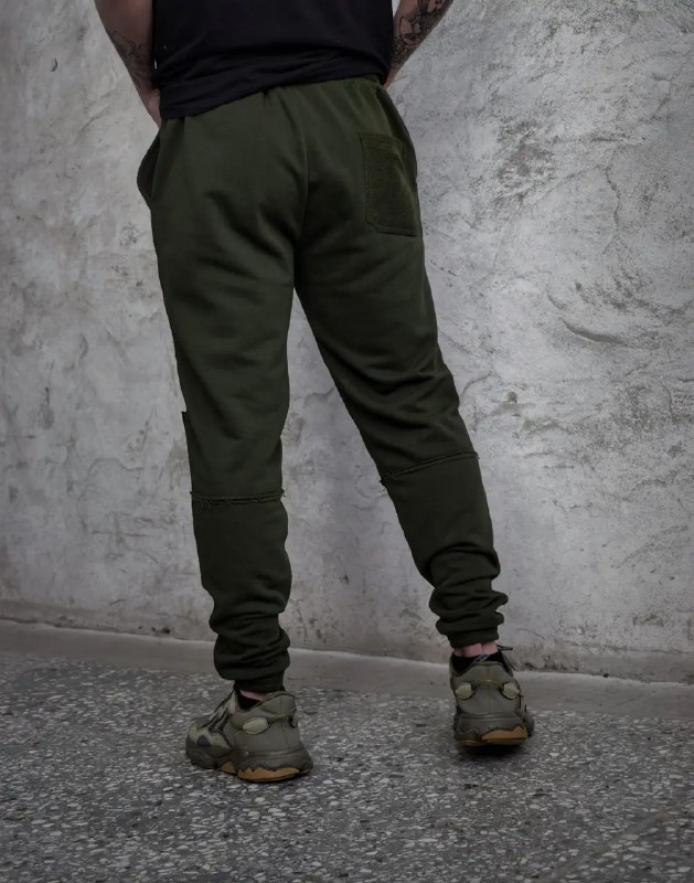 Чоловічі спортивні штани трикотажні Reload Rough хакі / Спортивки завуженні стильні демісезонні - Фото 1