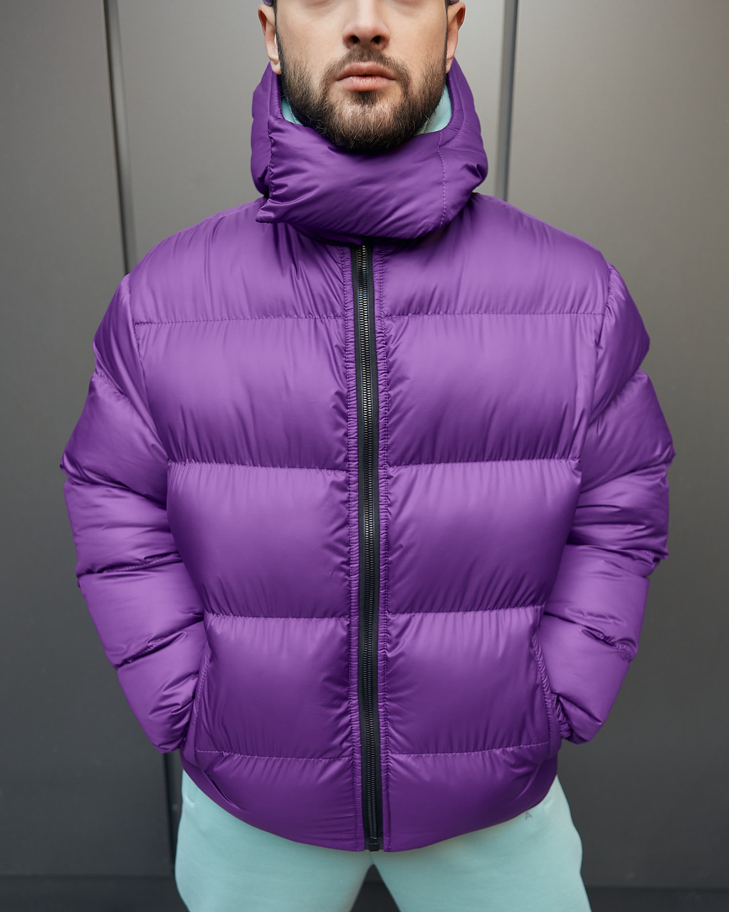 Зимняя мужская куртка Homie фиолетовая Пушка Огонь