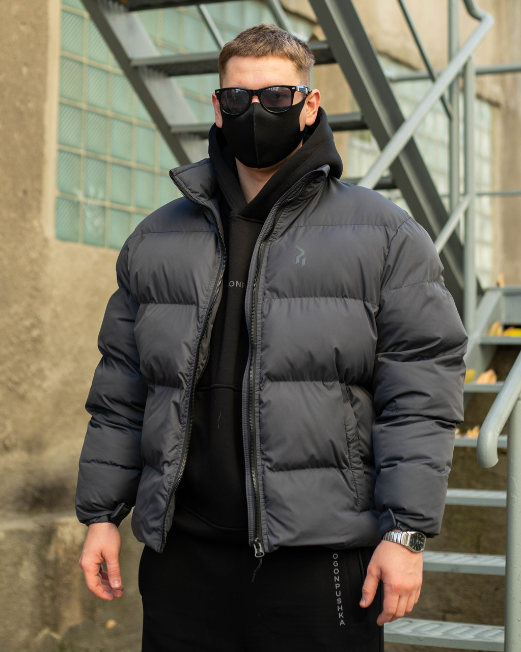 Зимняя мужская куртка Homie 2.0 Recycle графит Пушка Огонь - Фото 8