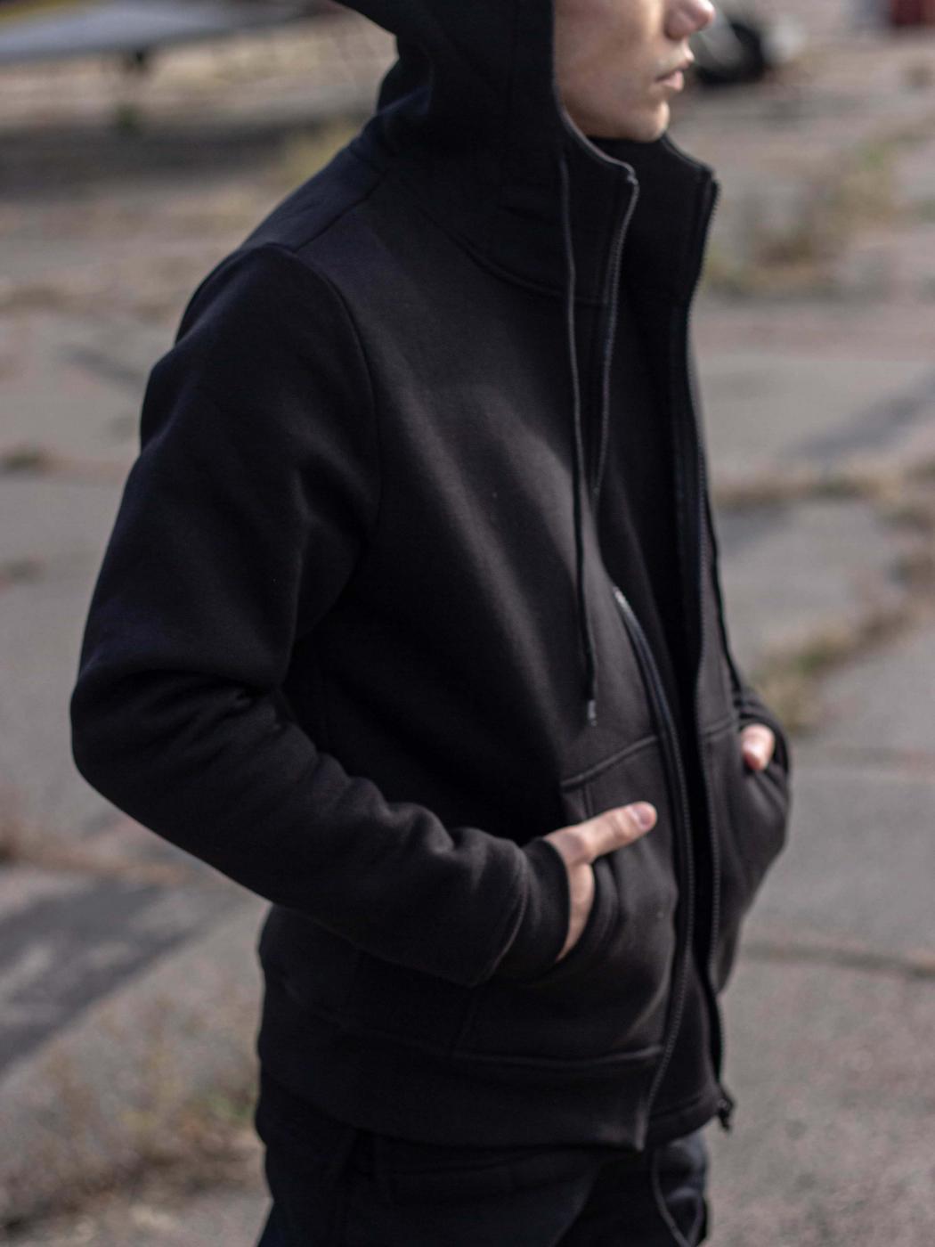 Зіпер Custom Wear з начосом чорний  - Фото 2