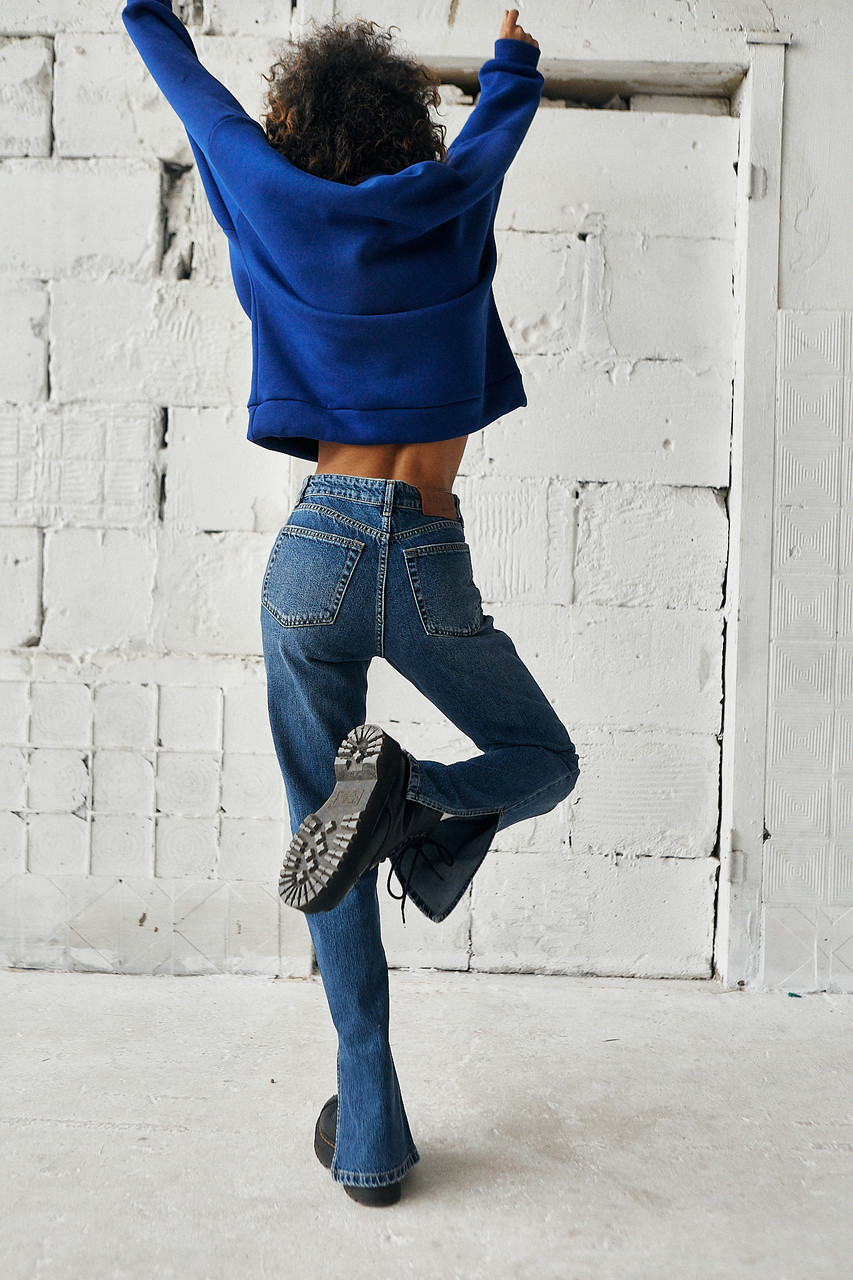 Жіночі джинси із розрізами Джойс сині модель від бренду ТУР TURWEAR - Фото 1