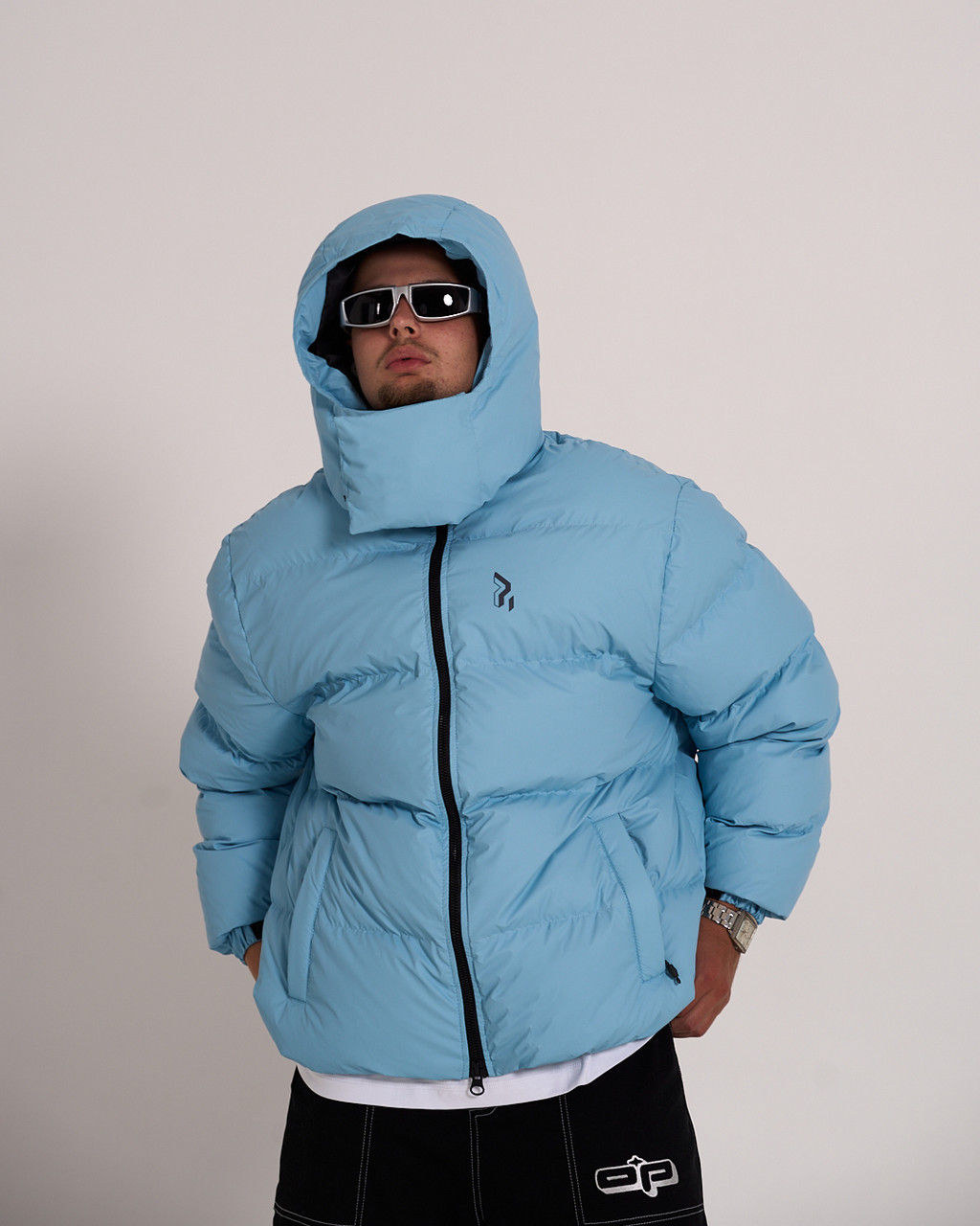Зимова чоловіча куртка OGONPUSHKA Homie 3.0 блакитна OGONPUSHKA - Фото 7