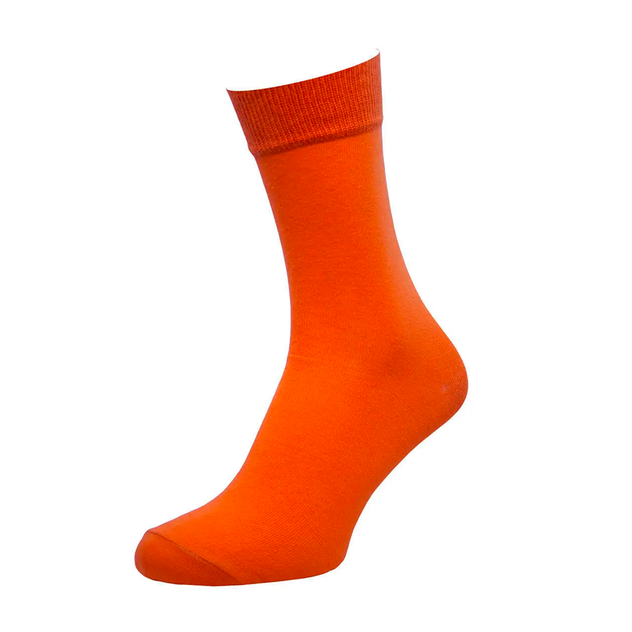Носки мужские цветные из хлопка, однотонные, оранжевый MansSet - Фото 1