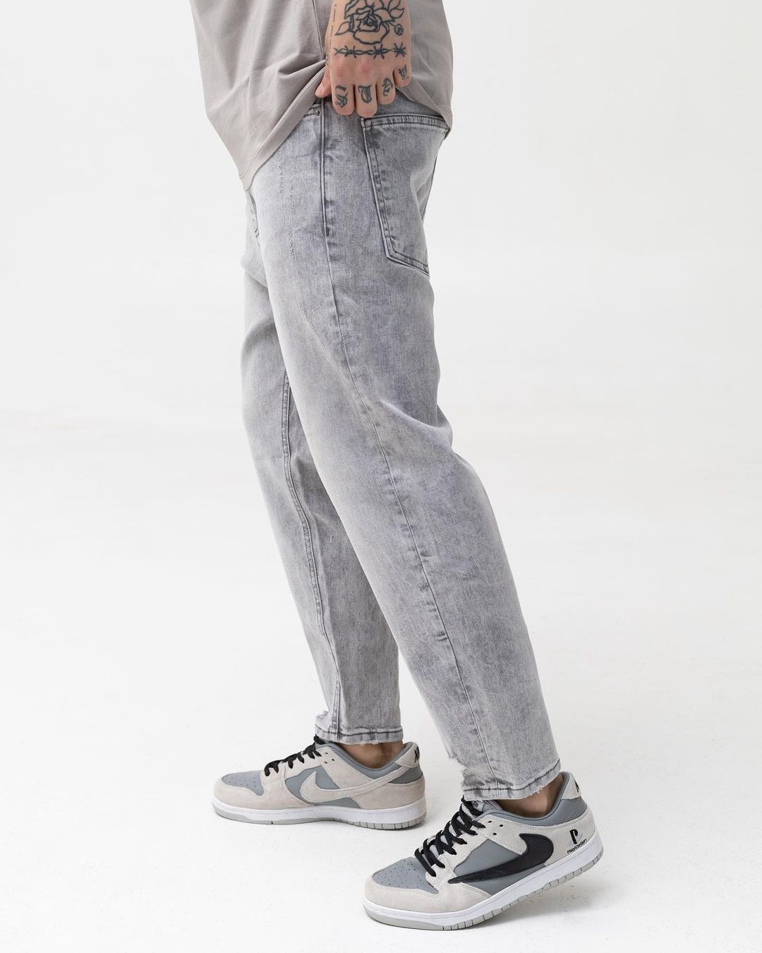 Мужские светло-серые джинсы BEZET базовые - Фото 2