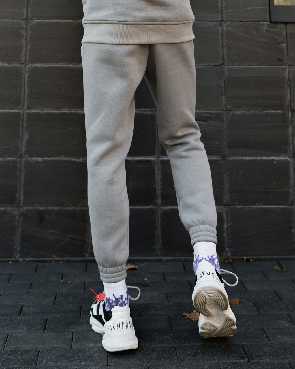 Теплые спортивные штаны Jog 2.0 серые Пушка Огонь - Фото 8