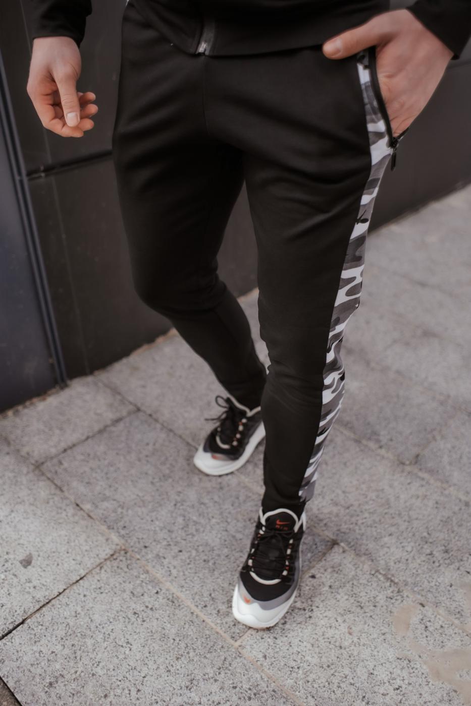 Костюм мужской спортивный Dazzle Кофта толстовка и штаны черный камуфляж Intruder - Фото 7