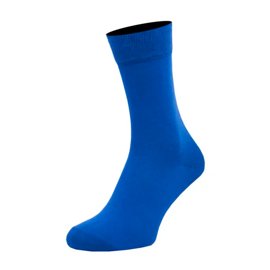 Шкарпетки чоловічі кольорові з бавовни однотонні, синій MansSet - Фото 1