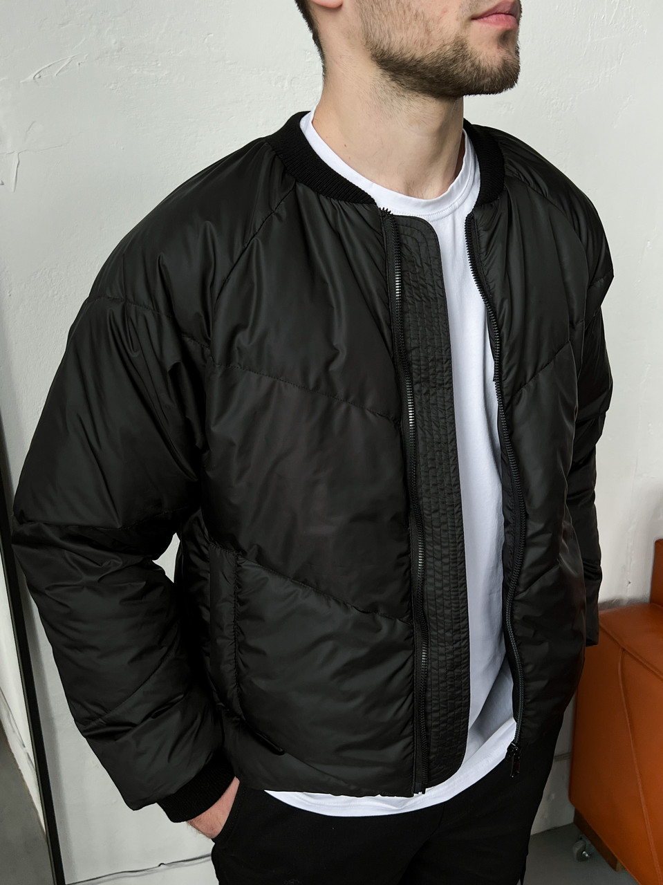 Весенняя куртка бомбер мужская черная бренд ТУР модель Кросс TURWEAR - Фото 2