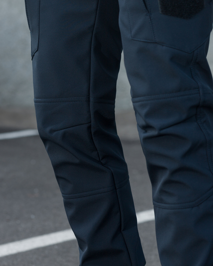 Зимние брюки карго тактические Softshell BEZET Эшелон синие - Фото 3