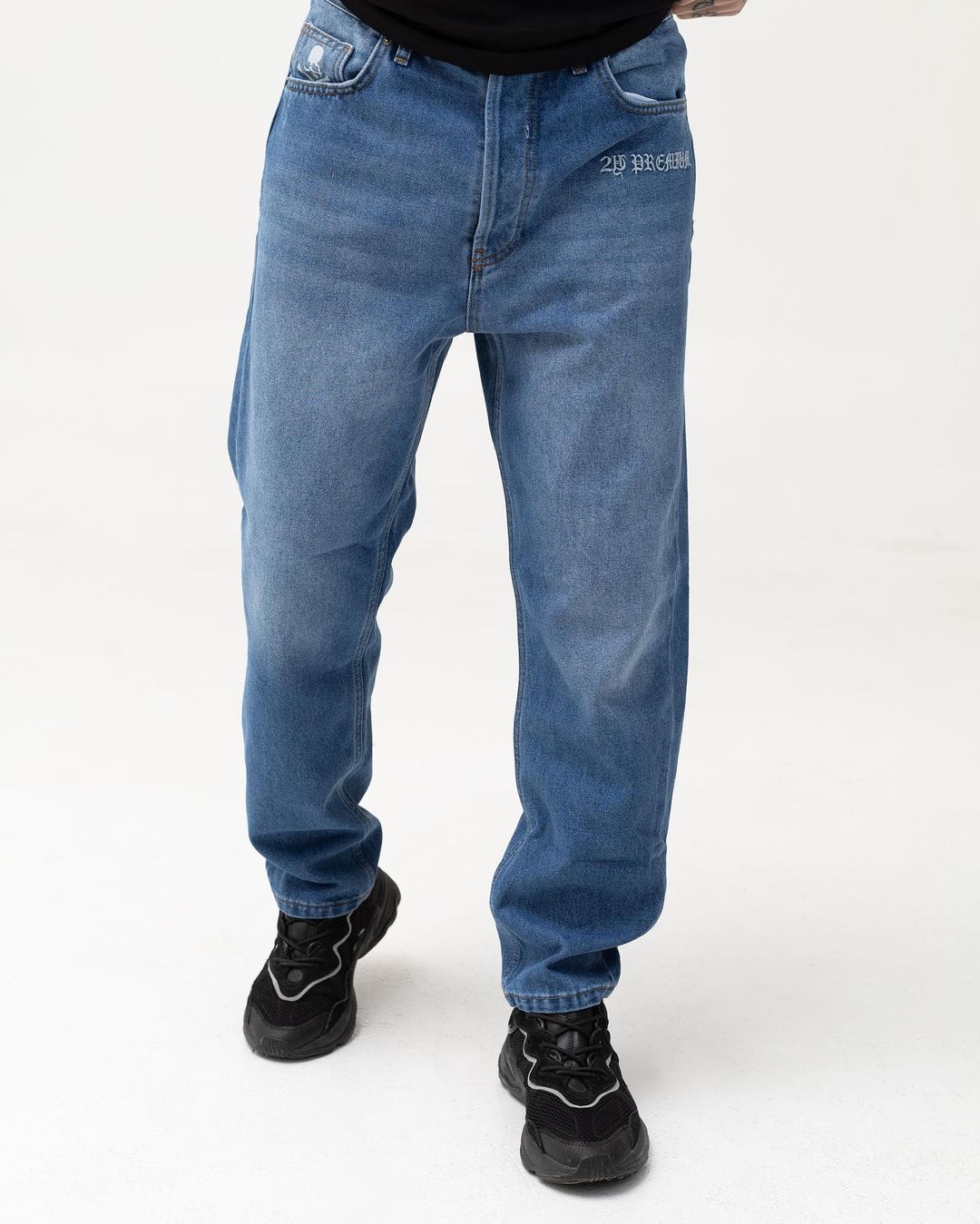 Чоловічі сині джинси BEZET базові з вишивкою