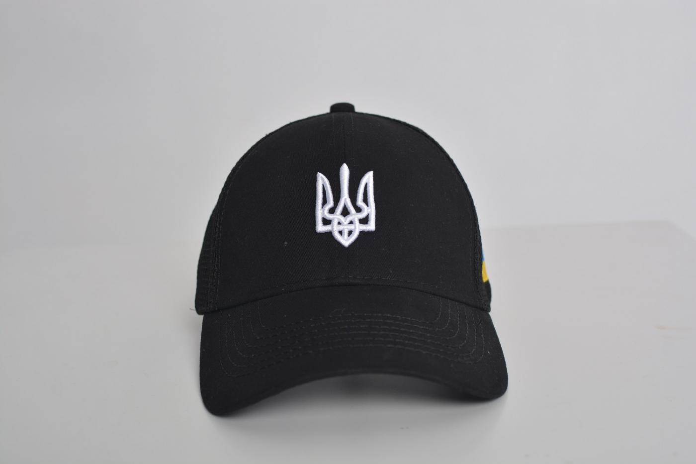 Кепка тракер Герб Украины чёрная - Фото 3
