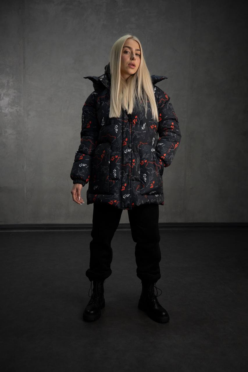 Жіноча зимова куртка-пуховик Reload Elly Land,чорний / Зимовий пуховик оверсайз стильний теплий - Фото 7