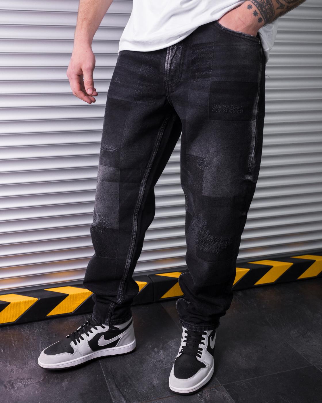Мужские джинсы бойфренды широкие BEZET черный - Фото 1