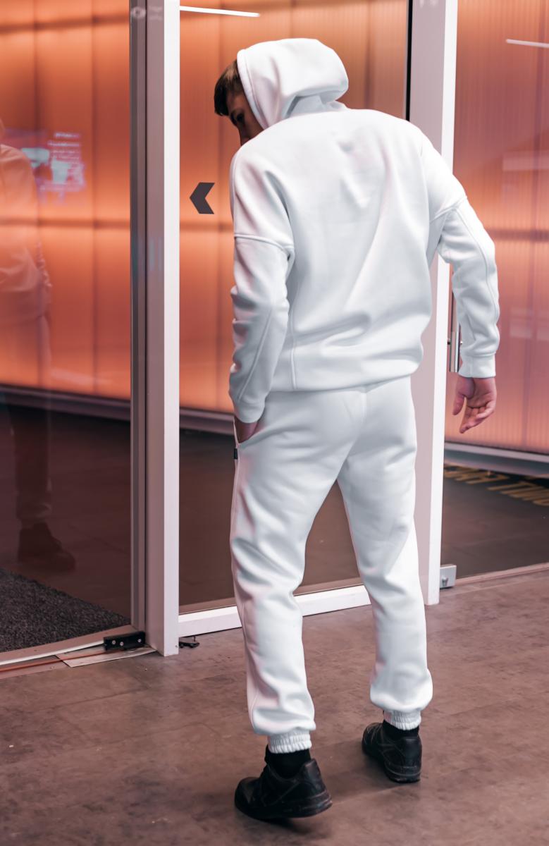 Штани чоловічі на флісі Oversize Intruder спортивні теплі штани білі Intruder - Фото 3