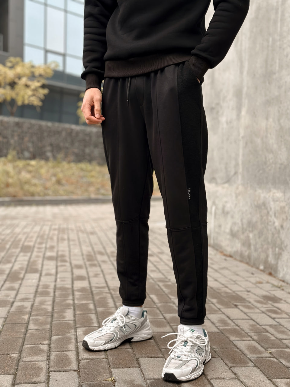 Чоловічі спортивні штани трикотажні Reload Rough чорні / Спортивки завуженні стильні демісезонні - Фото 2