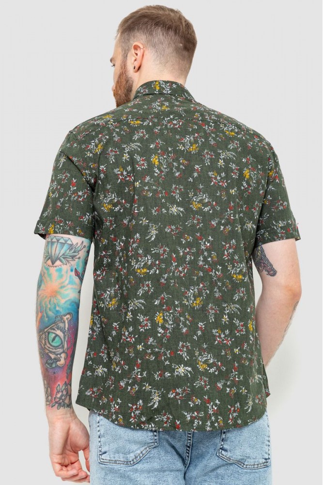 Мужская рубашка с принтом тёмно-зелёного цвета We Feel - Фото 2