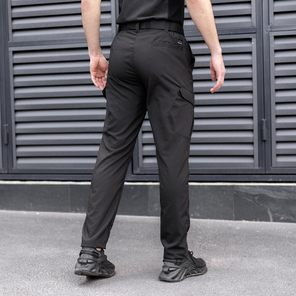 Штани карго чоловічі весняні з кишенями чорні Pobedov Tactical Soft POBEDOV - Фото 1
