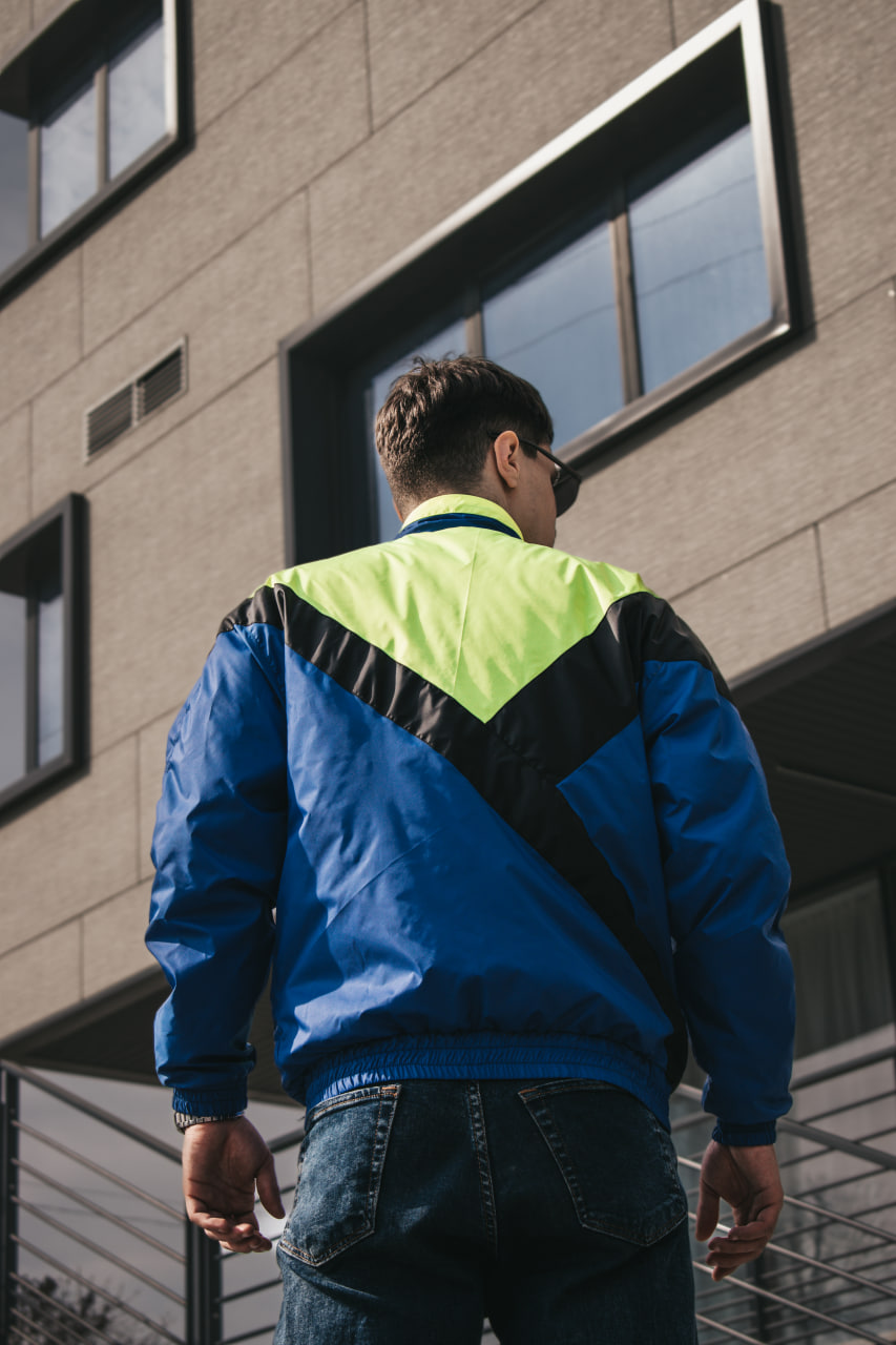 Мужская демисезонная куртка - ветровка Reload Retro 90-6 салатовый - Фото 4