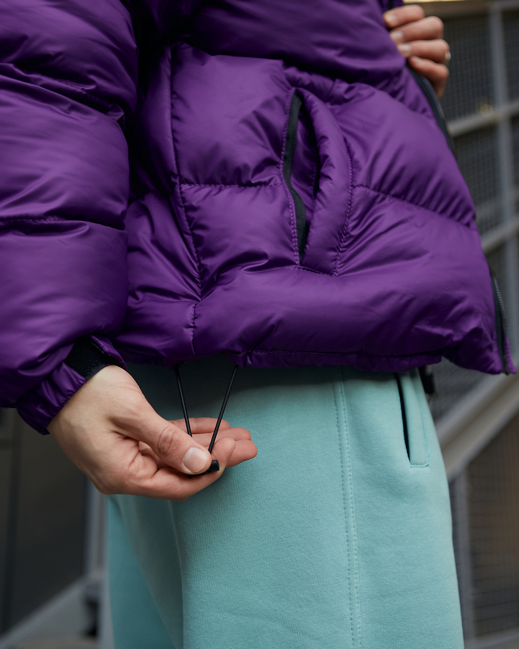 Зимняя мужская куртка Homie фиолетовая Пушка Огонь - Фото 7