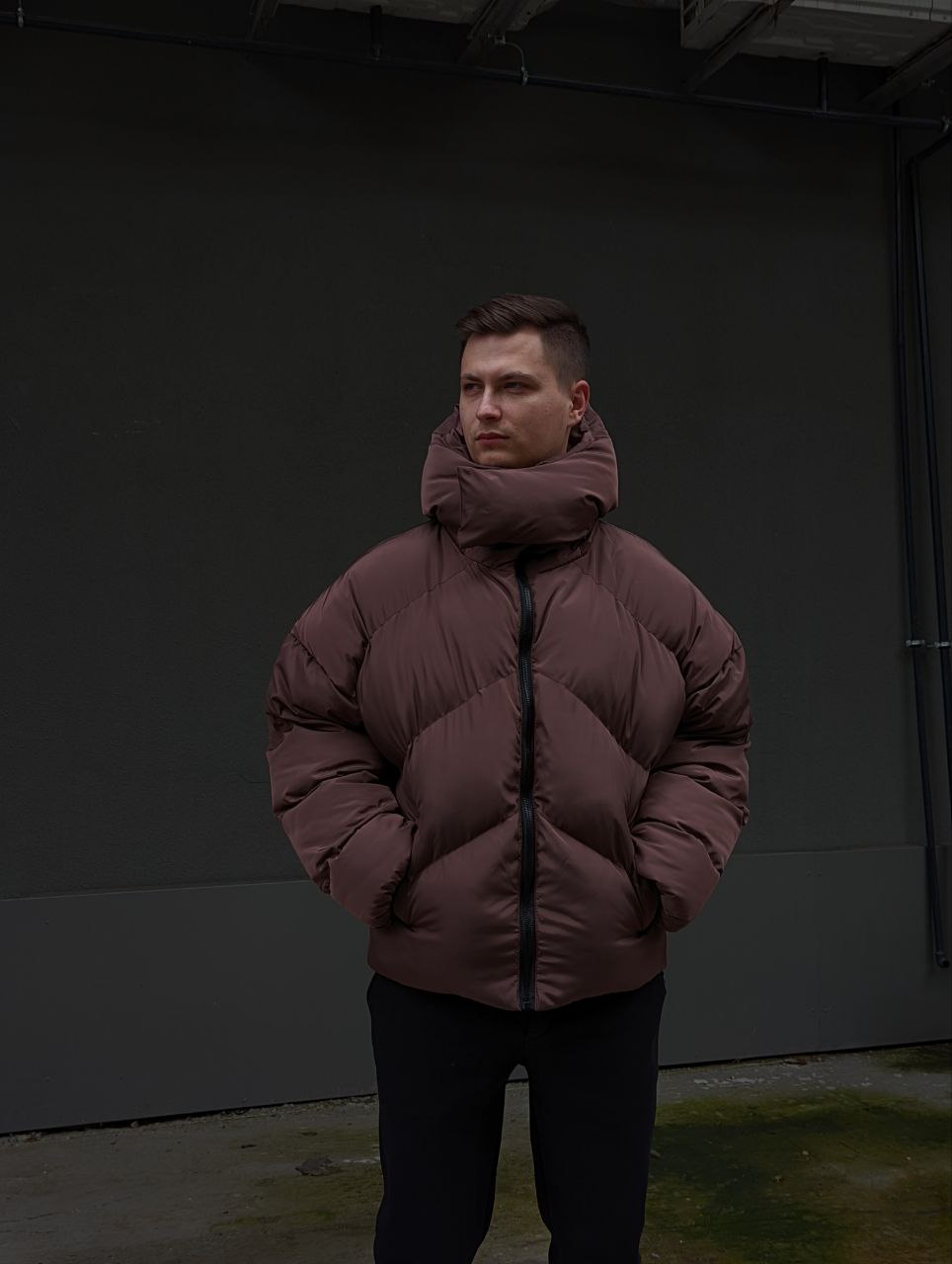 Мужская зимняя куртка-пуховик Reload Quadro коричневая - Фото 1