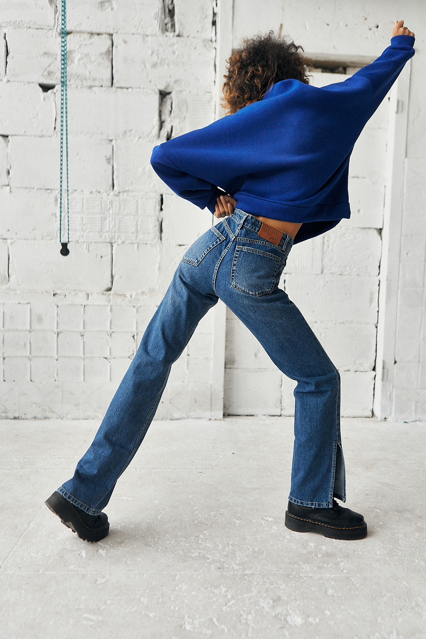 Женские джинсы с разрезами Джойс синие модель от бренда ТУР TURWEAR - Фото 9