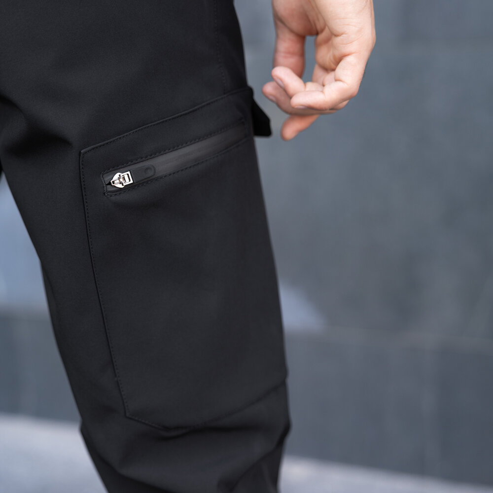 Штани карго чоловічі демісезонні з кишенями чорні Pobedov Hardy POBEDOV - Фото 2