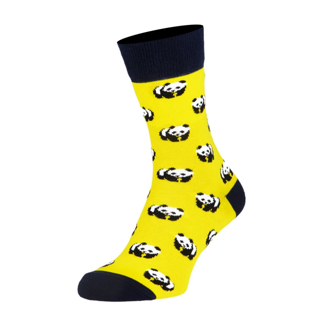 Шкарпетки чоловічі кольорові з бавовни, жовті панди MansSet - Фото 1