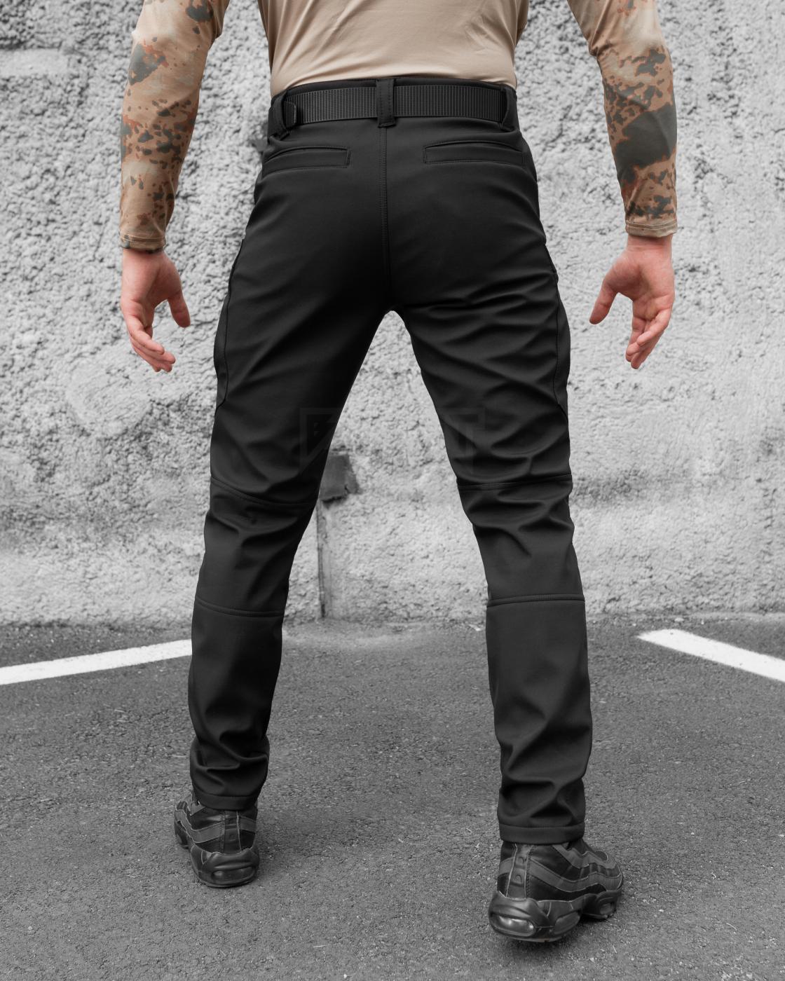 Зимові брюки карго тактичні Softshell BEZET Ешелон чорні - Фото 4
