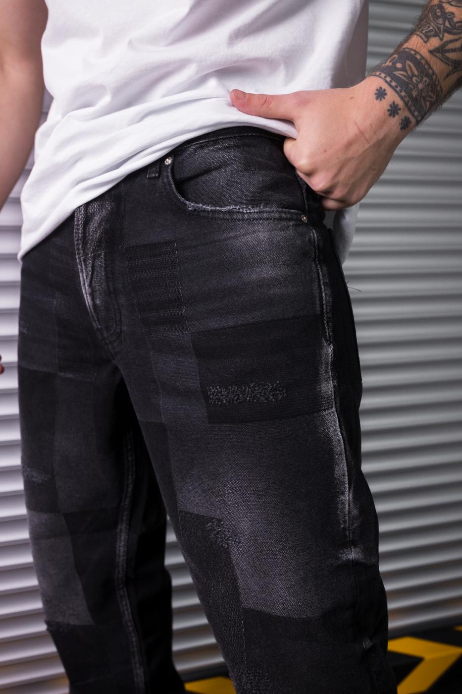 Чоловічі джинси бойфренди широкі BEZET чорний - Фото 2
