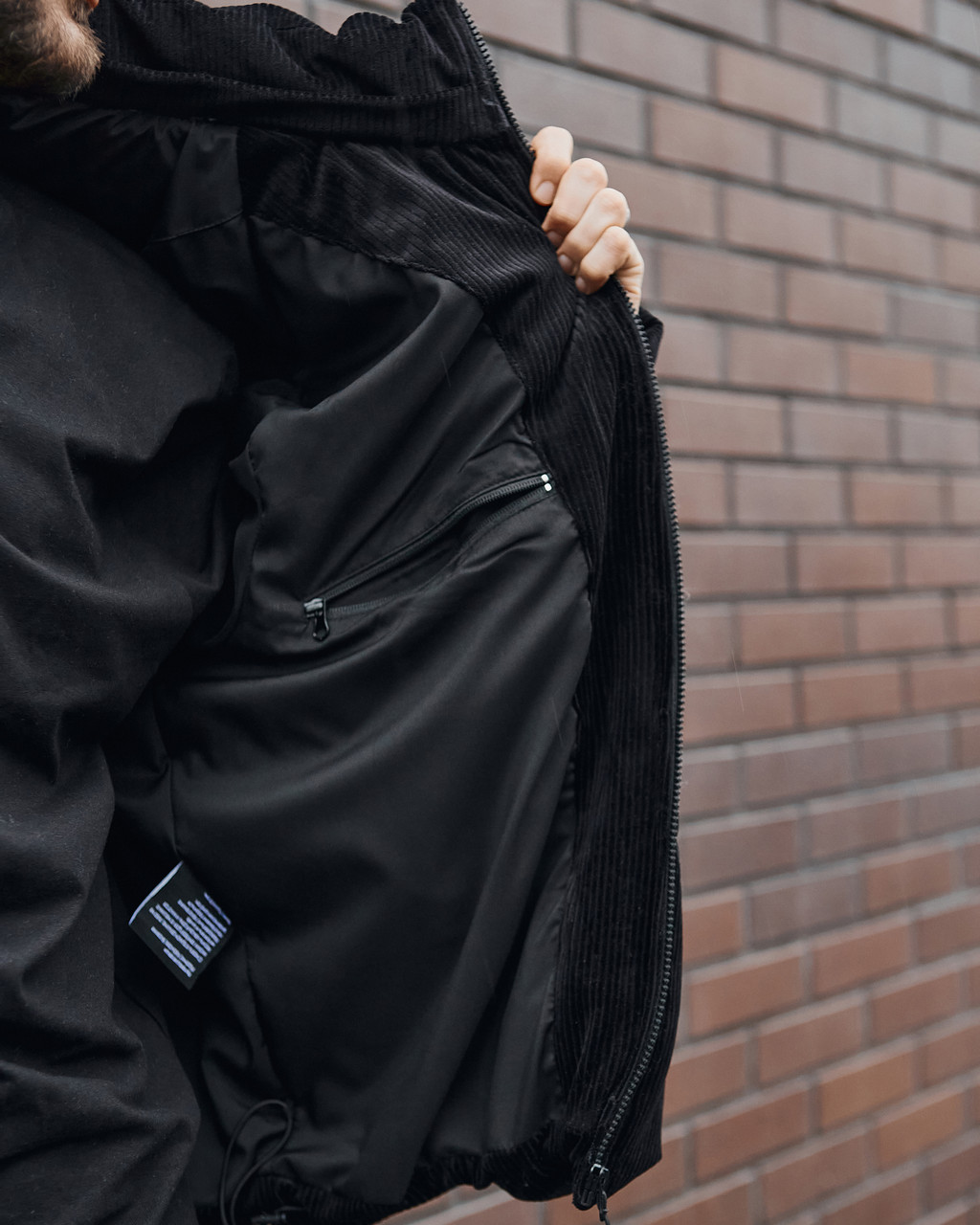 Куртка демисезонная мужская OGONPUSHKA Yard вельветовая черная Пушка Огонь - Фото 8