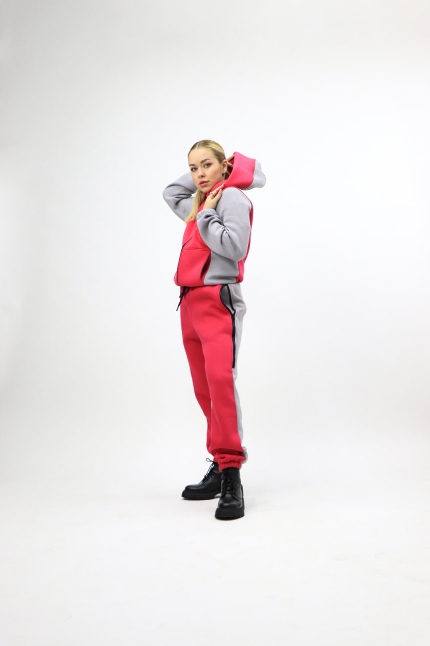 Теплий жіночий спортивний костюм Reload - Twice, рожевий - Фото 3
