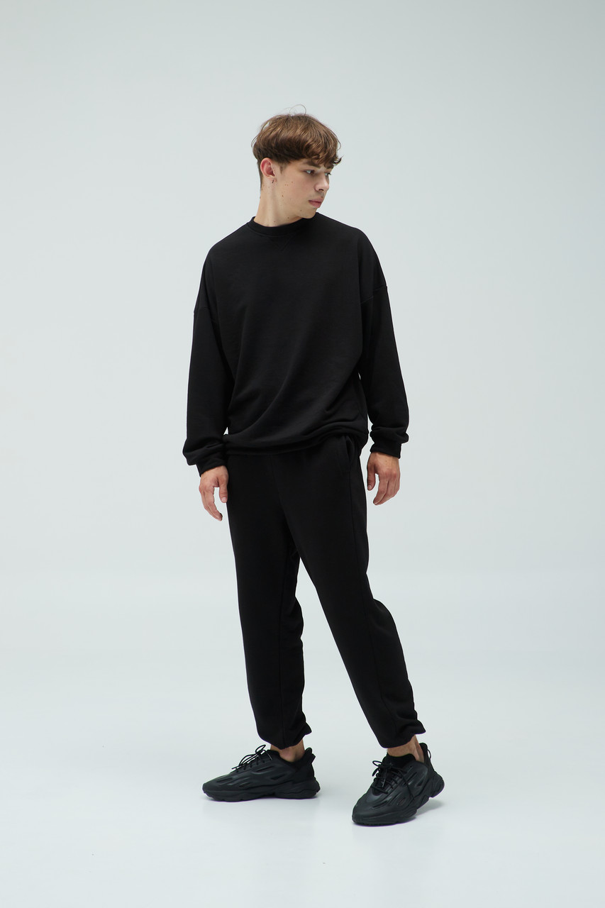 Спортивные штаны оверсайз черные на резинке модель Либерти от бренда ТУР TURWEAR - Фото 4