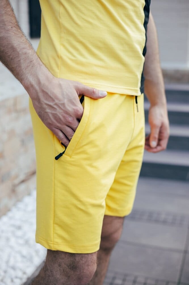 Чоловічі шорти трикотажні жовті Pobedov Zorro POBEDOV - Фото 3