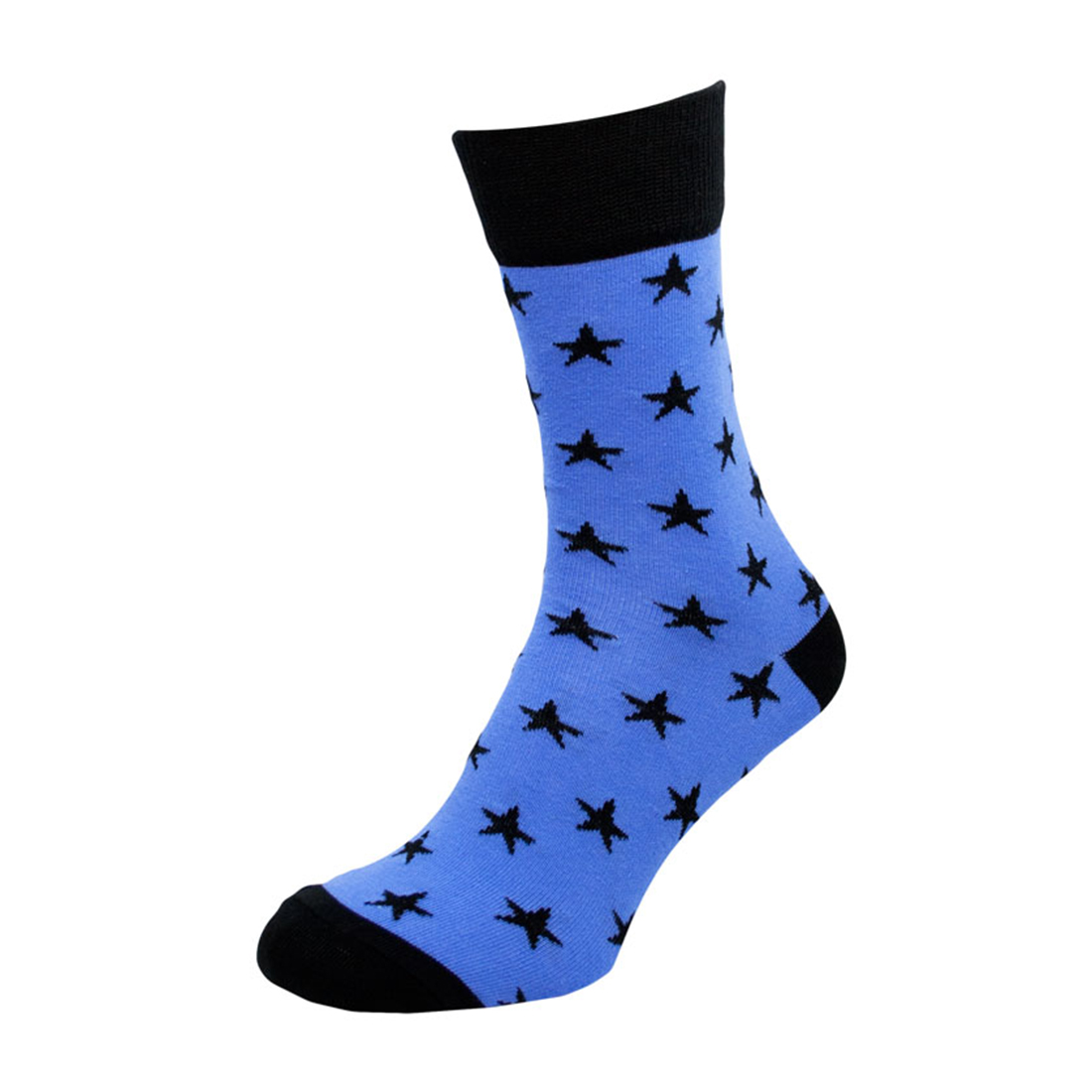 Шкарпетки чоловічі кольорові з бавовни, чорна зірка MansSet