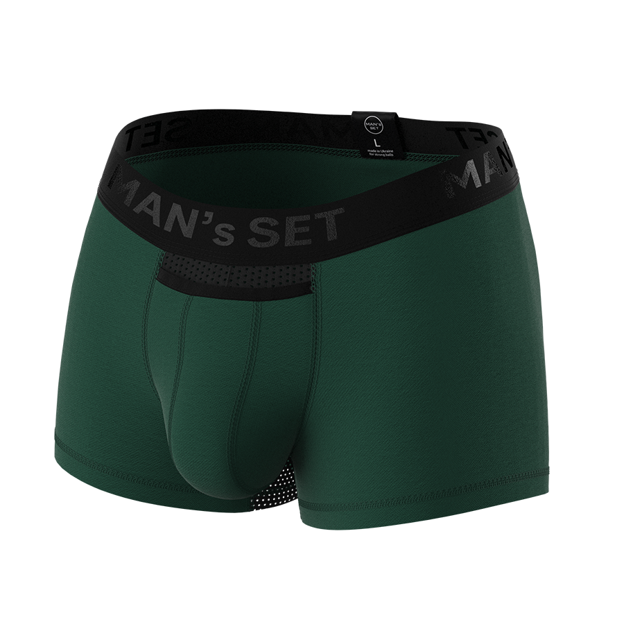 Мужские анатомические боксеры из хлопка с сеткой, Anatomic Classic Light, Black Series, темно-зеленый MansSet - Фото 2