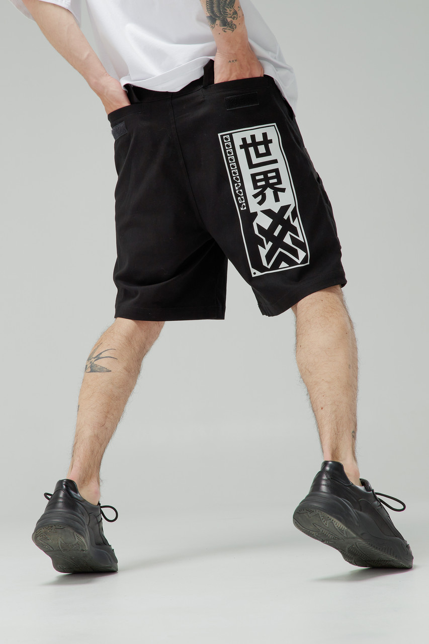 Мужские карго шорты с принтами черный от бренда ТУР модель Ханзо TURWEAR - Фото 5