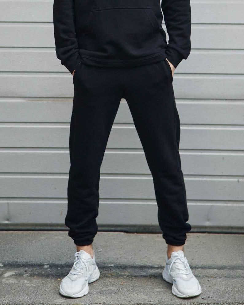 Зимові спортивні штани чоловічі завужені ФЛІС меланж чорний від бренду ТУР - Фото 2