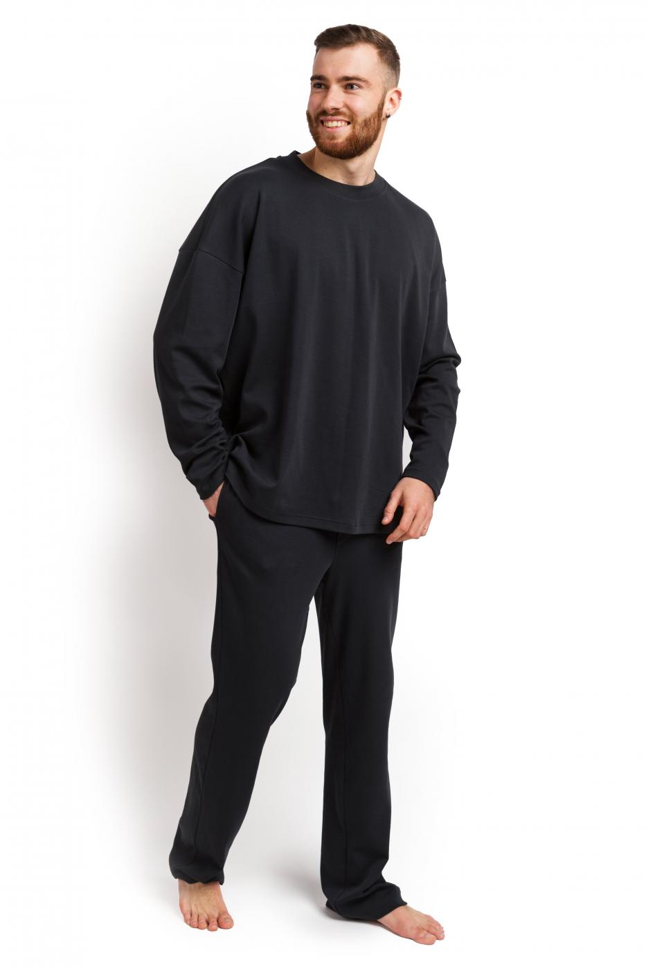 Пижама мужская (лонгслів і штани) графітовий M-XL MansSet