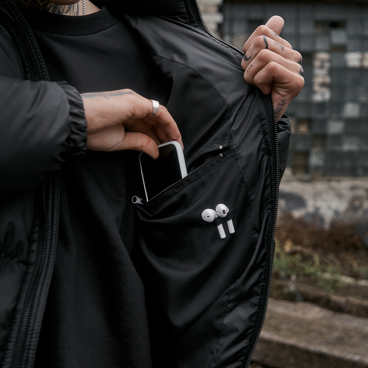 Зимняя мужская куртка Homie черная Пушка Огонь - Фото 5