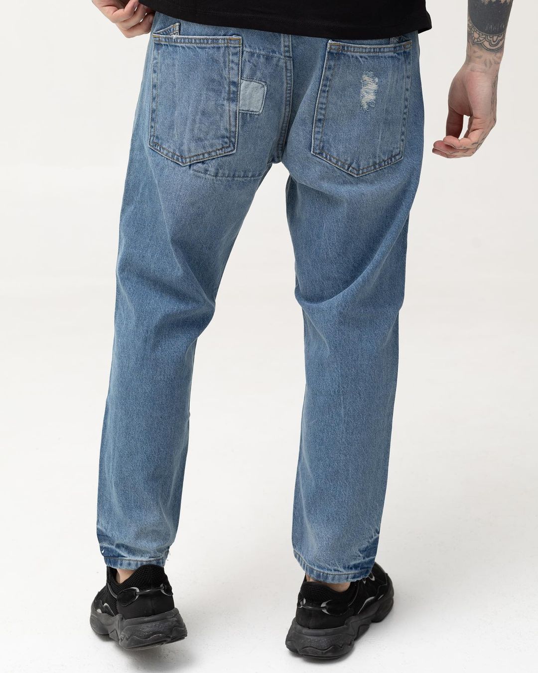 Сині чоловічі базові джинси BEZET з перфорацією - Фото 3