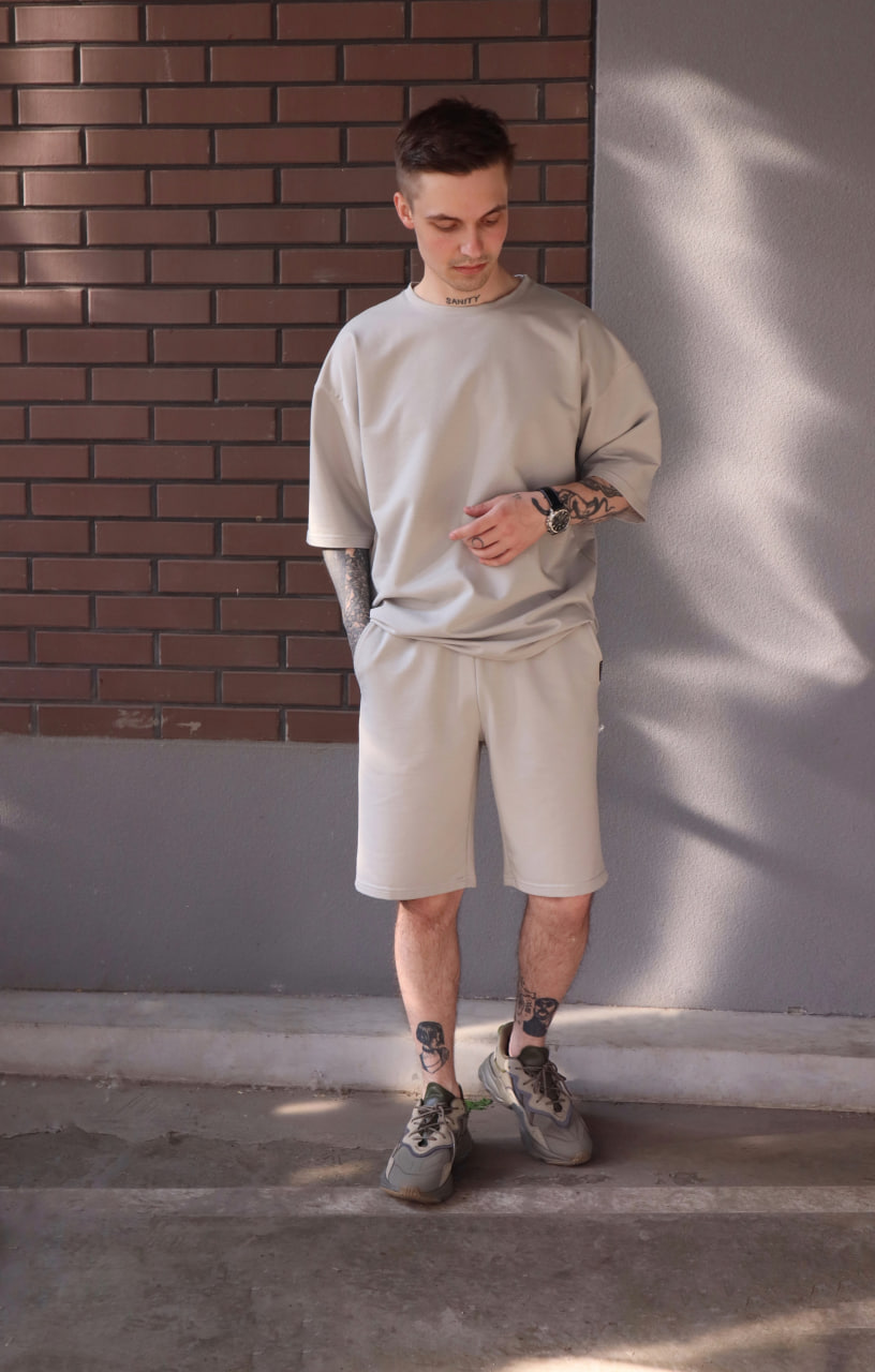 Чоловічий літній комплект футболки та шорти Reload TOM однотонний сірий - Фото 2