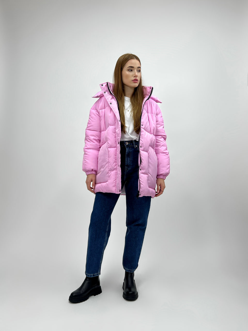Жіноча зимова куртка-пуховик Reload Elly рожевий/ Зимовий пуховик оверсайз стильний теплий - Фото 1