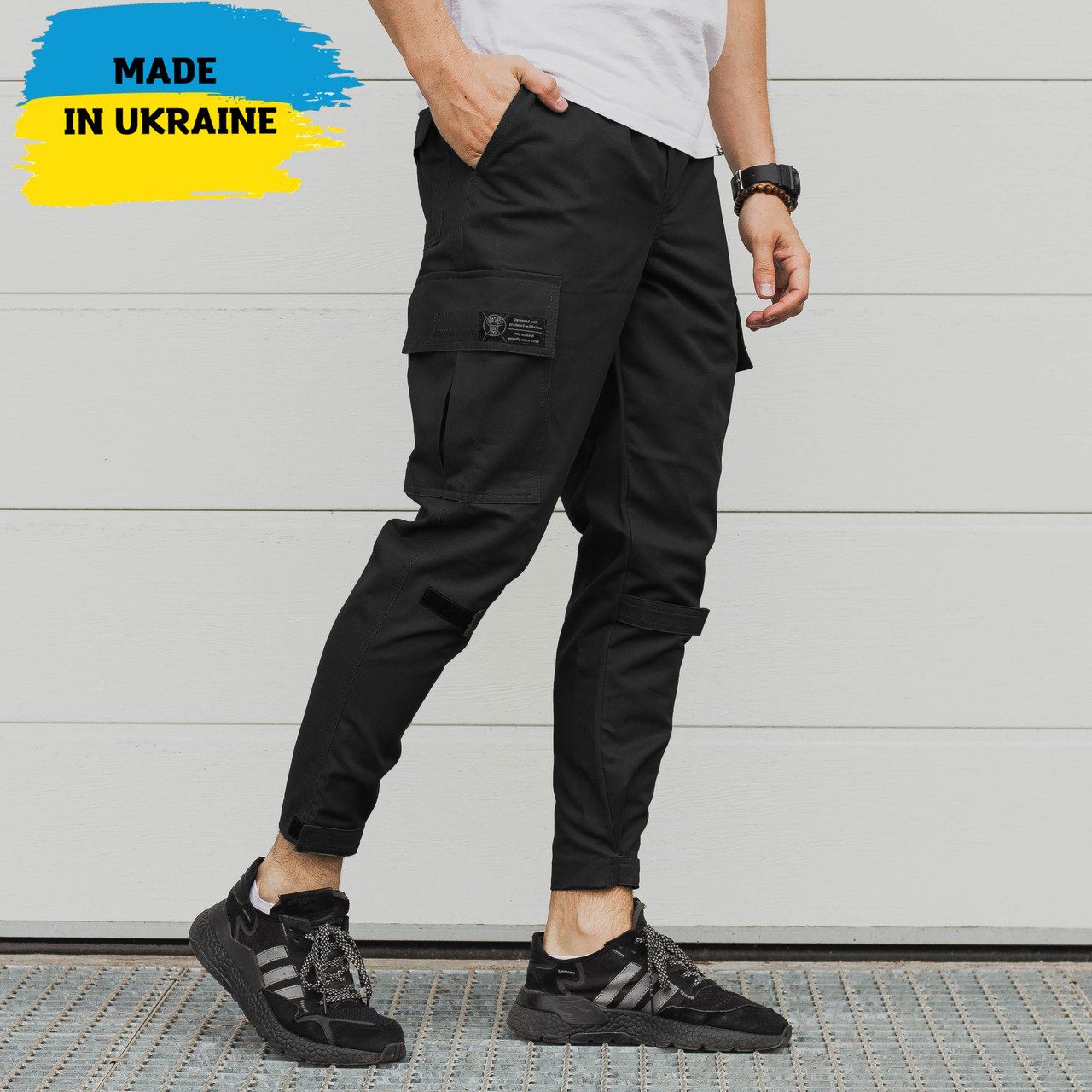 Завужені штани чорні чоловічі з липучками від бренду ТУР Симбиот (Symbiote) TURWEAR - Фото 2