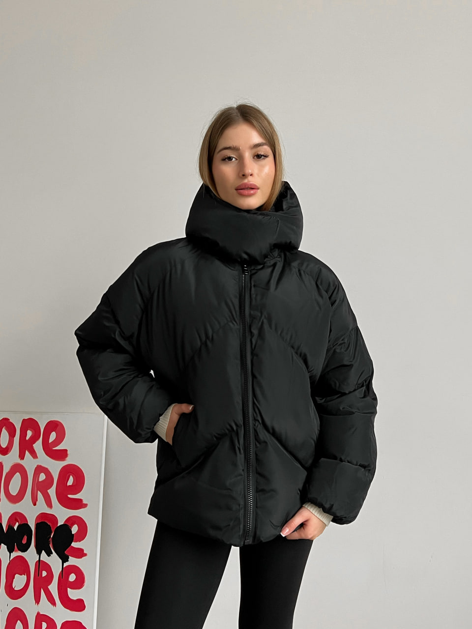 Жіноча зимова куртка пуховик оверсайз Reload - Quadro W чорна