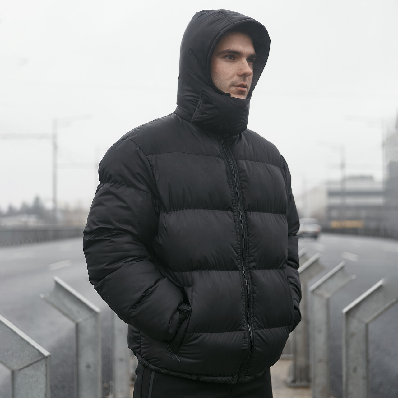 Зимняя мужская куртка Homie черная Пушка Огонь - Фото 4