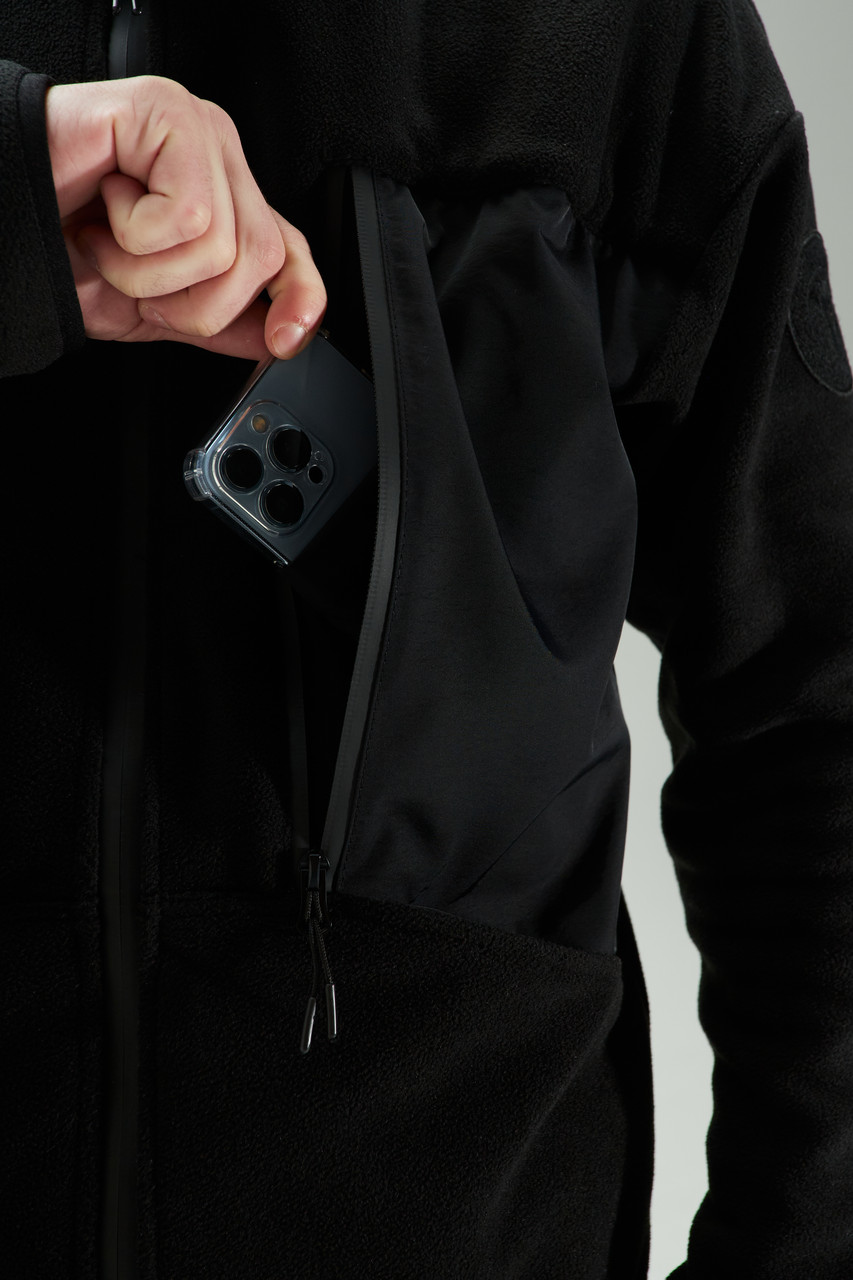 Кофта флісова (зіппер) чоловіча чорна від бренду ТУР модель Стелс TURWEAR - Фото 6