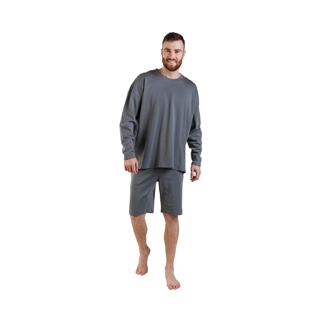 Пижама мужская (лонгслив и шорты) графитовый MansSet