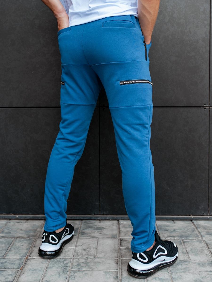 Брюки спортивні BEZET Zipper блакитний - Фото 2