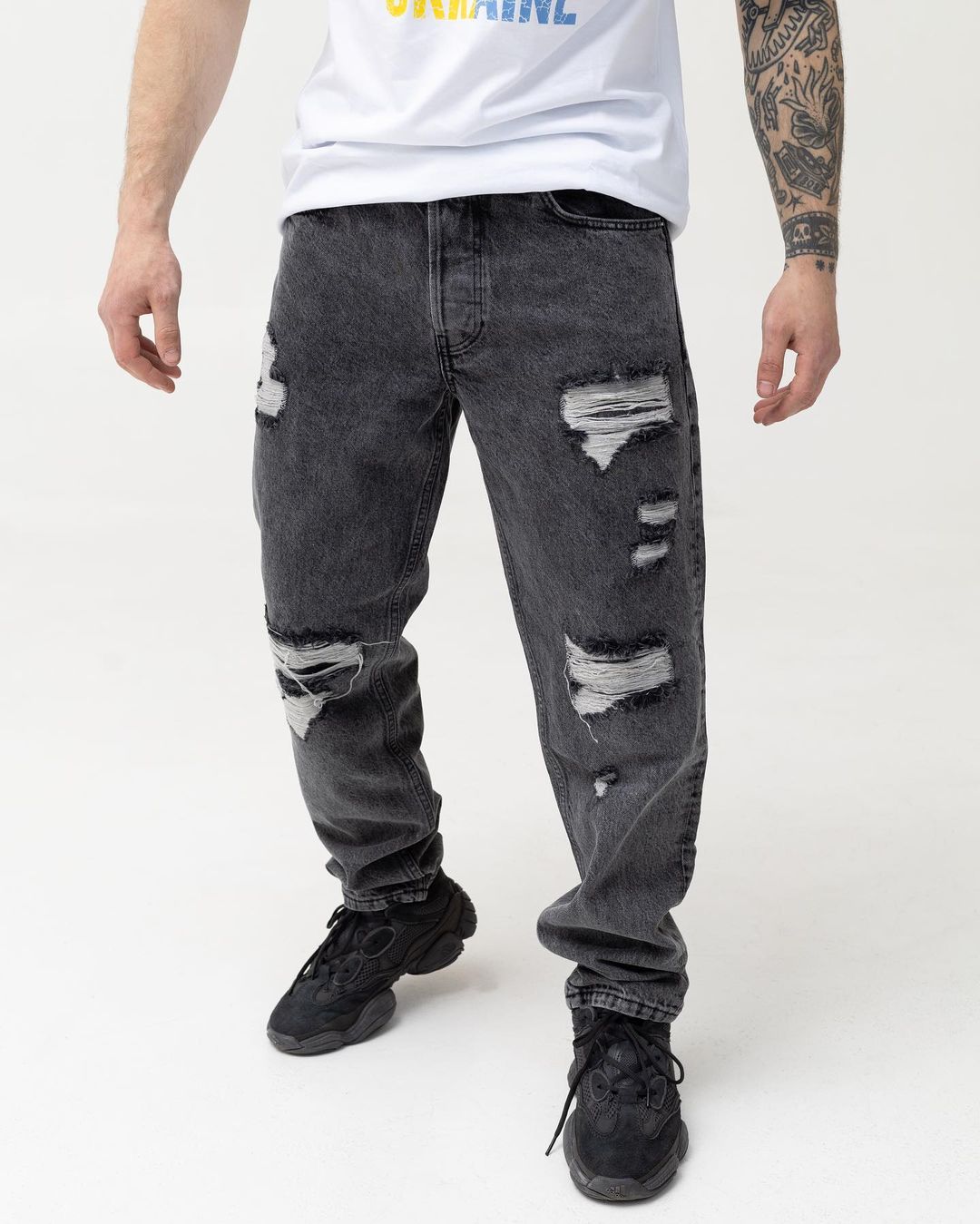 Чоловічі темно-сірі джинси BEZET базові рвані