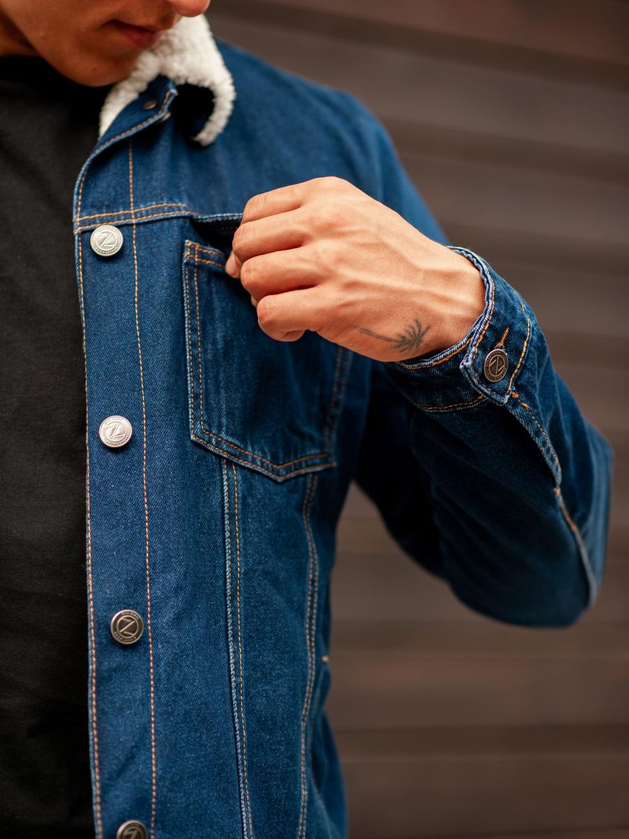 Теплая джинсовая куртка BEZET dark blue'19 - Фото 1